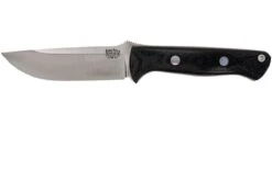 Bark River Bravo 1 CPM 3V, Schwarzes Canvas Micarta, Braune Scheide