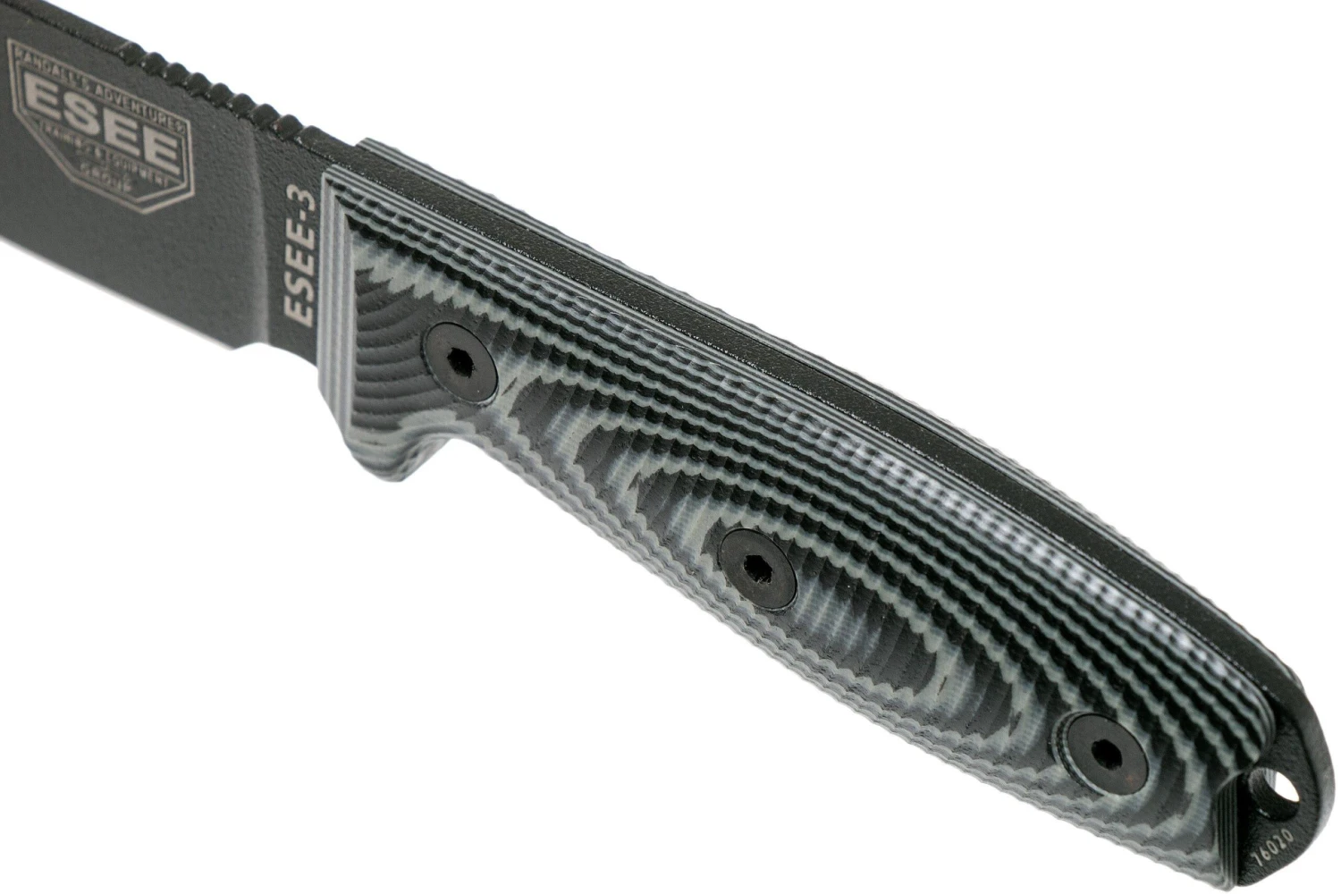 ESEE Model 3 Schwarze Klinge 3D Schwarz Graues G10 Survivalmesser 3PMB-002 Schwarze Scheide + Gürtelclip 5 ESEE Model 3 Schwarze Klinge 3D Schwarz Graues G10 Survivalmesser 3PMB-002 Schwarze Scheide + Gürtelclip – Bild 5