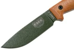 ESEE Model 4 OD Grüne 3D Klinge, Natural Canvas Micarta Survivalmesser 4POD-011 Schwarze Scheide + Gürtelclip -Schnitt Pro Verkäufe EE 4POD 011 03 esee knives
