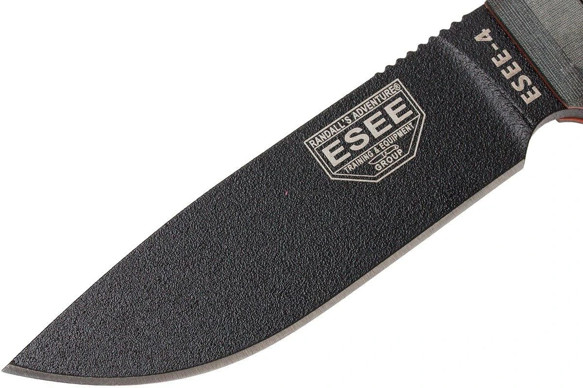 ESEE Model 4 Schwarze Klinge, Grauer Handgriff 4P-MB Inkl. Coyote Scheide + Clip Und MOLLE-back 3 ESEE Model 4 Schwarze Klinge, Grauer Handgriff 4P-MB Inkl. Coyote Scheide + Clip Und MOLLE-back – Bild 3