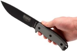 ESEE Model 6 Schwarze Klinge, Grauer Handgriff 6P Inkl. Braune Scheide + Gürtelclip -Schnitt Pro Verkäufe EE ESEE 6P 06 esee knives ee esee 6p 06