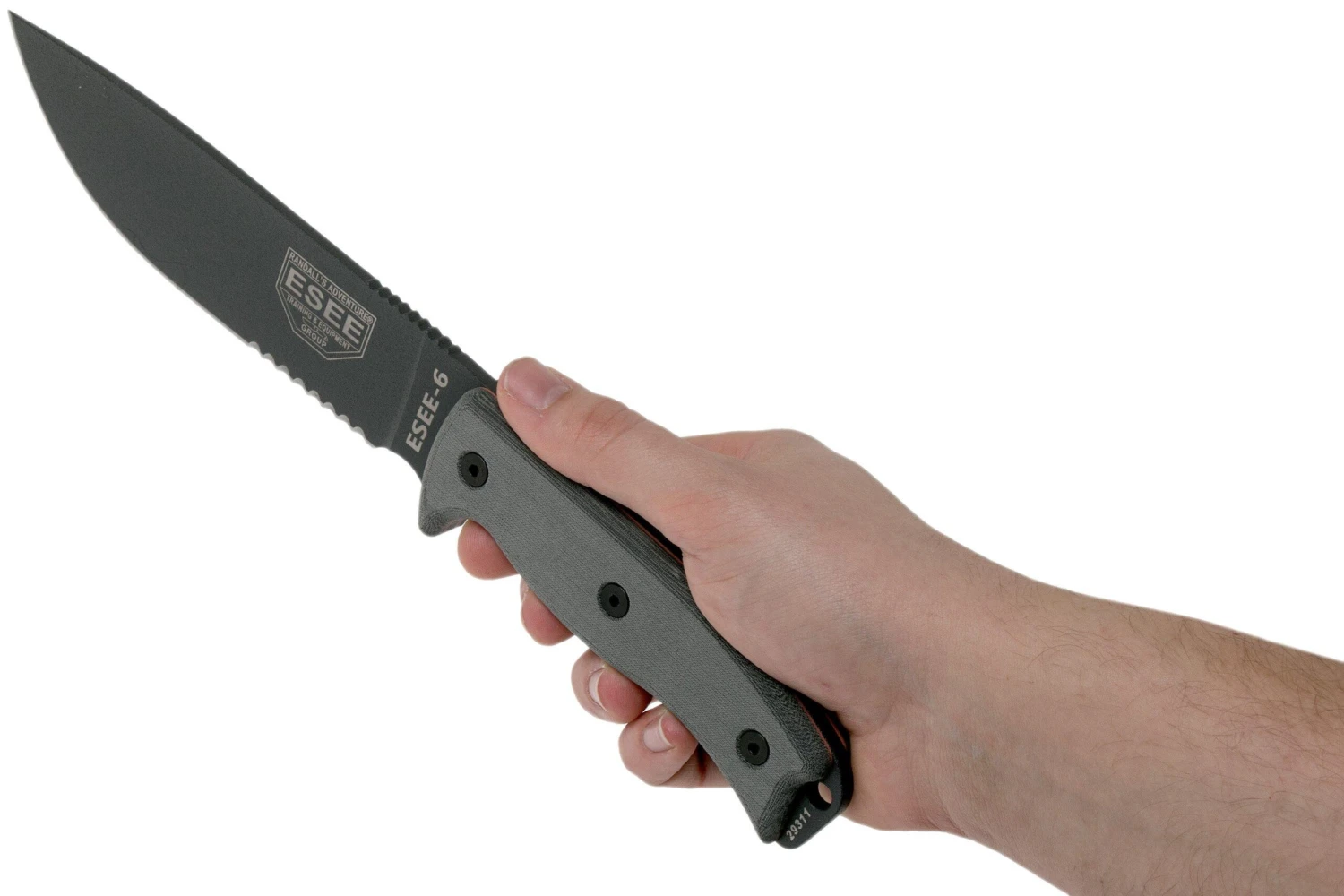 ESEE Model 6 Tactical Gunsmoke, Grauer Handgriff 6S-TG Mit Schwarzer Scheide + Gürtelclip 6 ESEE Model 6 Tactical Gunsmoke, Grauer Handgriff 6S-TG Mit Schwarzer Scheide + Gürtelclip – Bild 6