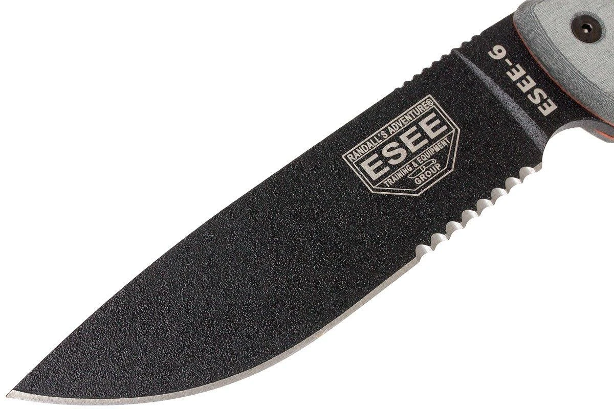 ESEE Model 6 Gezacktes 6S Survivalmesser Inkl. Braune Scheide + Gürtelclip 3 ESEE Model 6 Gezacktes 6S Survivalmesser Inkl. Braune Scheide + Gürtelclip – Bild 3