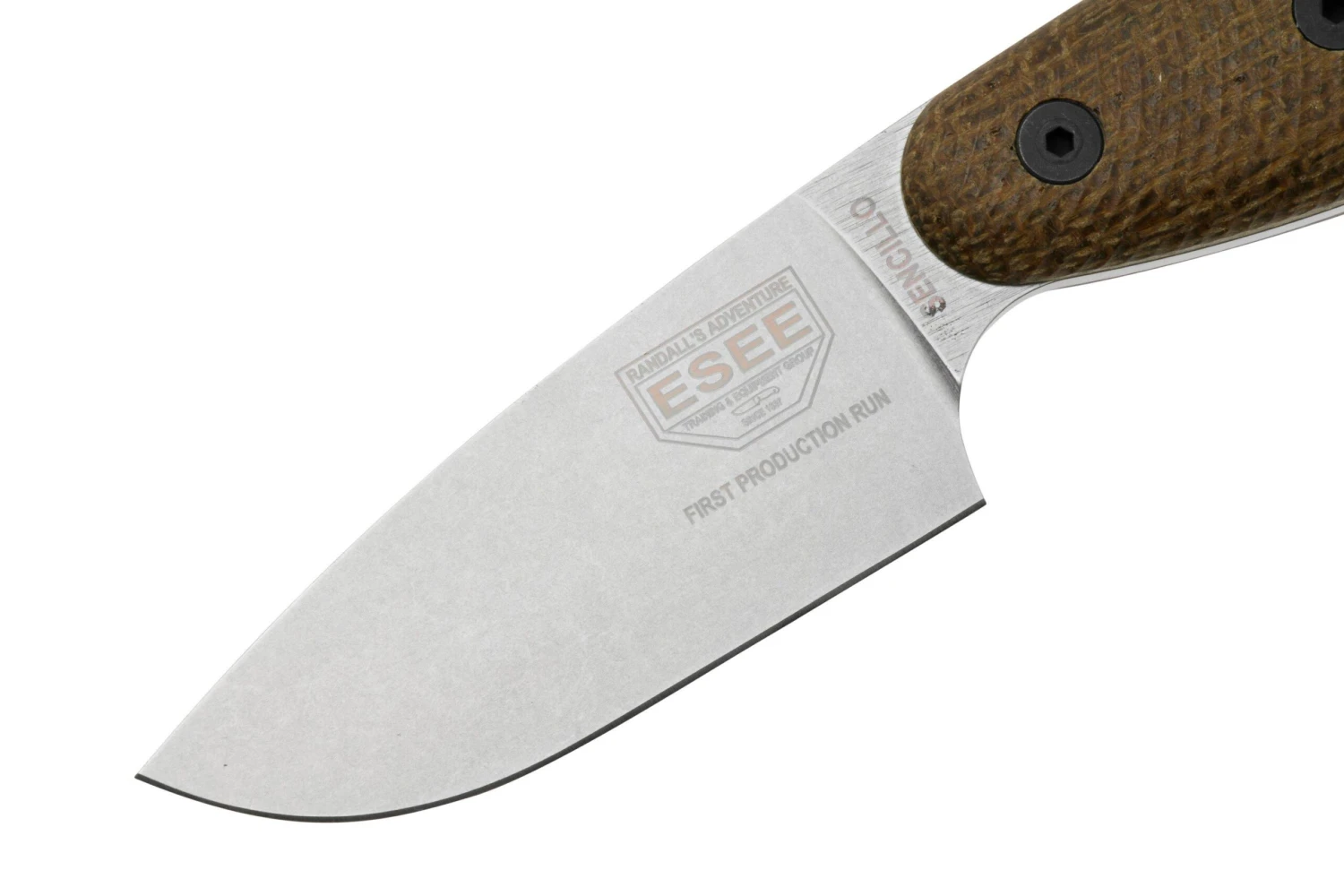 ESEE Sencillo ESEE-SENCILLO-A2, A2 Droppoint, 3D Burlap Mircarta Handle, Feststehendes Messer 3 ESEE Sencillo ESEE-SENCILLO-A2, A2 Droppoint, 3D Burlap Mircarta Handle, Feststehendes Messer – Bild 3