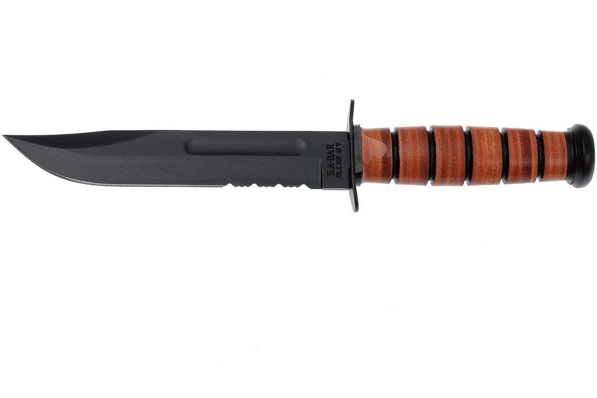 KA-BAR USMC 1218 Teilwellenschliff, Lederscheide 1 KA-BAR USMC 1218 Teilwellenschliff, Lederscheide