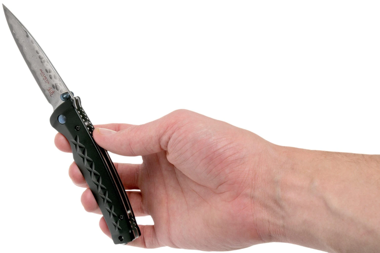 Mcusta MC-161D Fusion, Black, Schwarzer Aluminiumgriff / Damastklinge 8 Mcusta MC-161D Fusion, Black, Schwarzer Aluminiumgriff / Damastklinge – Bild 8