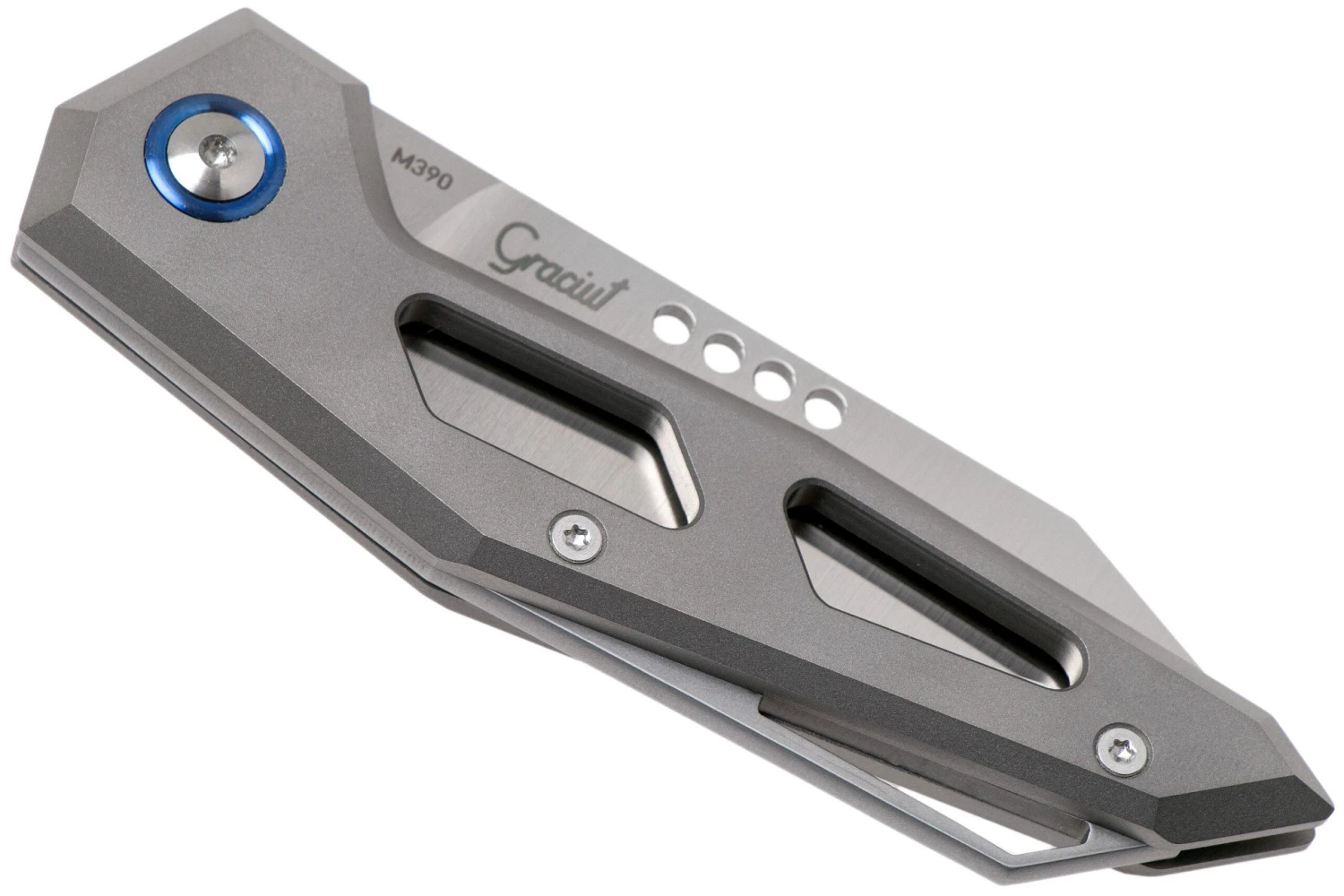 MKM Edge EG-T Sandblasted Titanium Taschenmesser, Graciut Design 4 MKM Edge EG-T Sandblasted Titanium Taschenmesser, Graciut Design – Bild 4