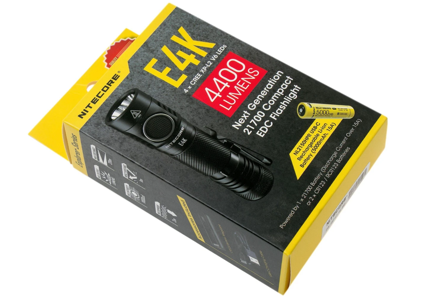 NiteCore E4K Taschenlampe Inkl NL2150HPR Aufladbarem Akku 7 NiteCore E4K Taschenlampe Inkl NL2150HPR Aufladbarem Akku – Bild 7