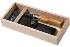 Opinel Taschenmesser No. 8 Luxury Range Mit Lederetui, Olivenholz -Schnitt Pro Verkäufe OP001004 11 opinel v201903