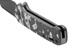 QSP Knife Penguin QS130SJ-G2 CPM 20CV Black Stonewashed, Fat Carbon White Storm, Slipjoint Taschenmesser -Schnitt Pro Verkäufe QS130SJ G2 04 qsp