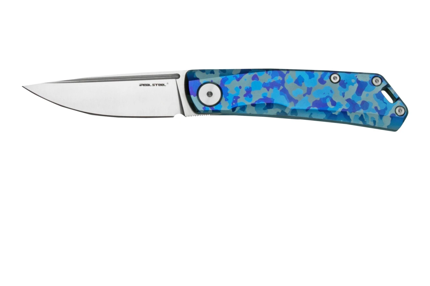 Real Steel Luna, Titanium Blue Camo 7001TC-BC Slipjoint Taschenmesser 1 Real Steel Luna, Titanium Blue Camo 7001TC-BC Slipjoint Taschenmesser