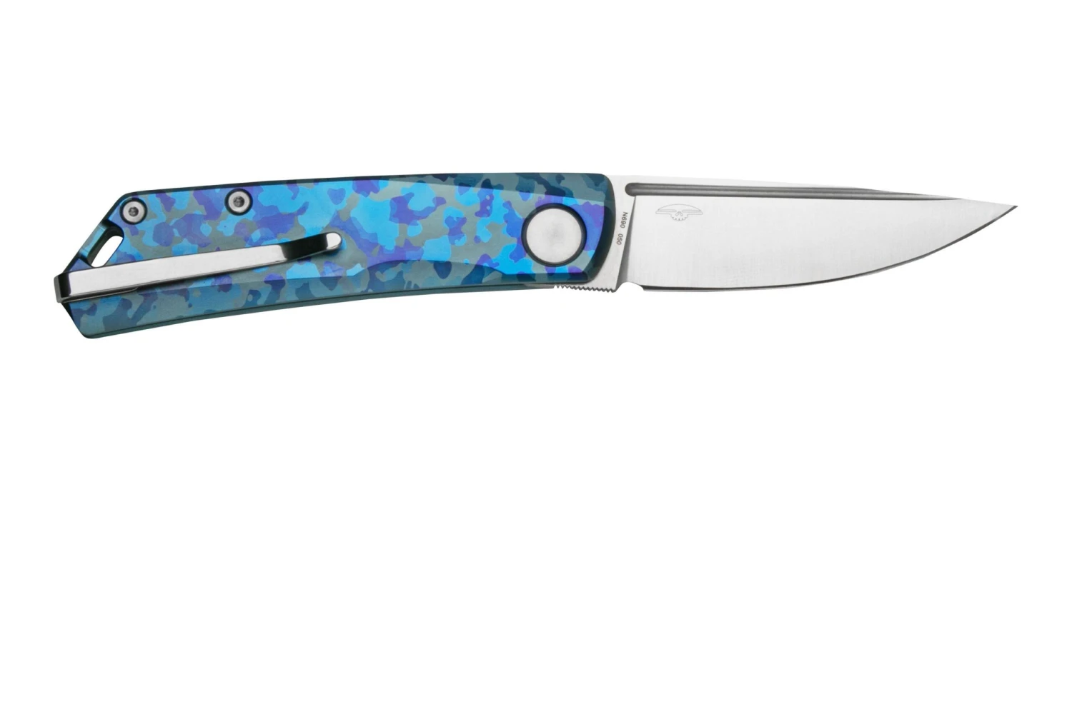 Real Steel Luna, Titanium Blue Camo 7001TC-BC Slipjoint Taschenmesser 2 Real Steel Luna, Titanium Blue Camo 7001TC-BC Slipjoint Taschenmesser – Bild 2