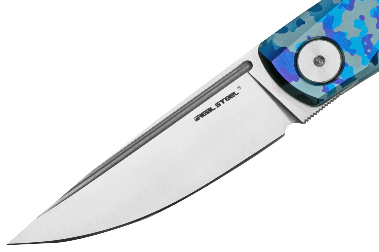 Real Steel Luna, Titanium Blue Camo 7001TC-BC Slipjoint Taschenmesser 3 Real Steel Luna, Titanium Blue Camo 7001TC-BC Slipjoint Taschenmesser – Bild 3