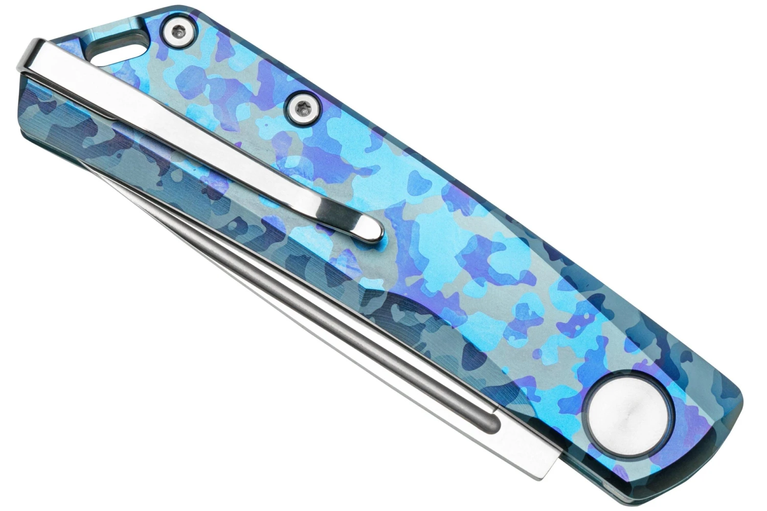 Real Steel Luna, Titanium Blue Camo 7001TC-BC Slipjoint Taschenmesser 4 Real Steel Luna, Titanium Blue Camo 7001TC-BC Slipjoint Taschenmesser – Bild 4