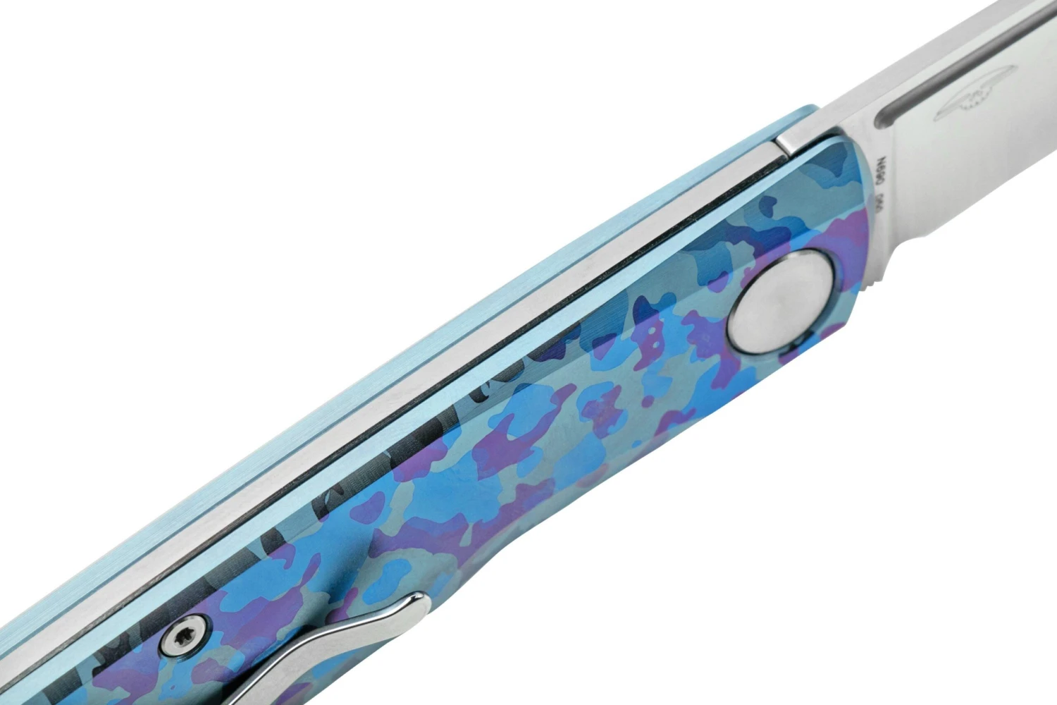 Real Steel Luna, Titanium Blue Camo 7001TC-BC Slipjoint Taschenmesser 6 Real Steel Luna, Titanium Blue Camo 7001TC-BC Slipjoint Taschenmesser – Bild 6