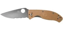 Spyderco Tenacious Lightweight C122PSTN FRN Taschenmesser Mit Teilwellenschliff, Tan