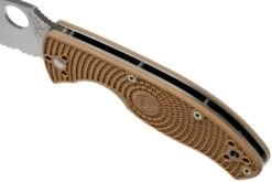 Spyderco Tenacious Lightweight C122PSTN FRN Taschenmesser Mit Teilwellenschliff, Tan -Schnitt Pro Verkäufe SPC122PSTN 07 spyderco