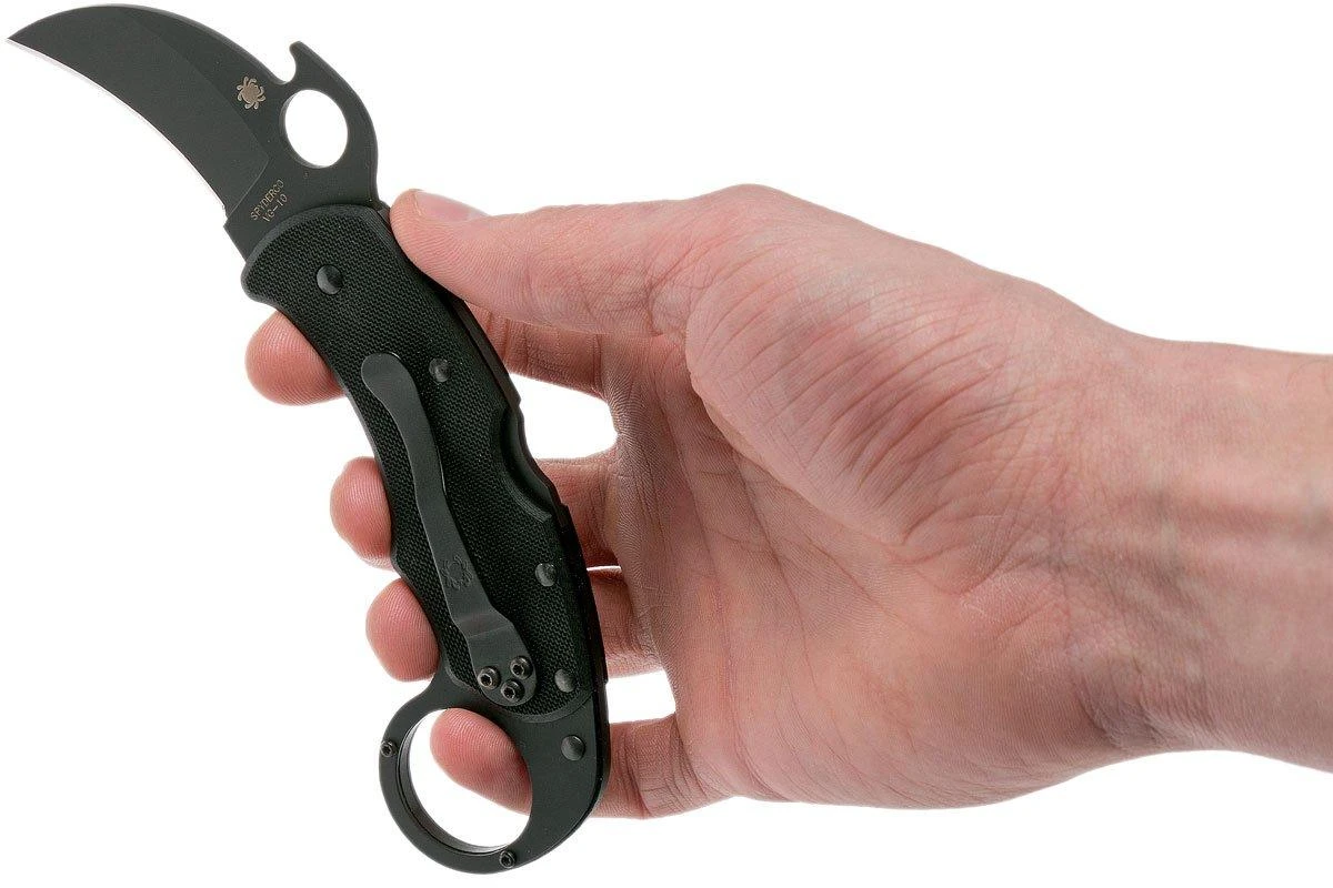 Spyderco Karahawk C170GBBK, Schwarzes Karambit Taschenmesser 8 Spyderco Karahawk C170GBBK, Schwarzes Karambit Taschenmesser – Bild 8