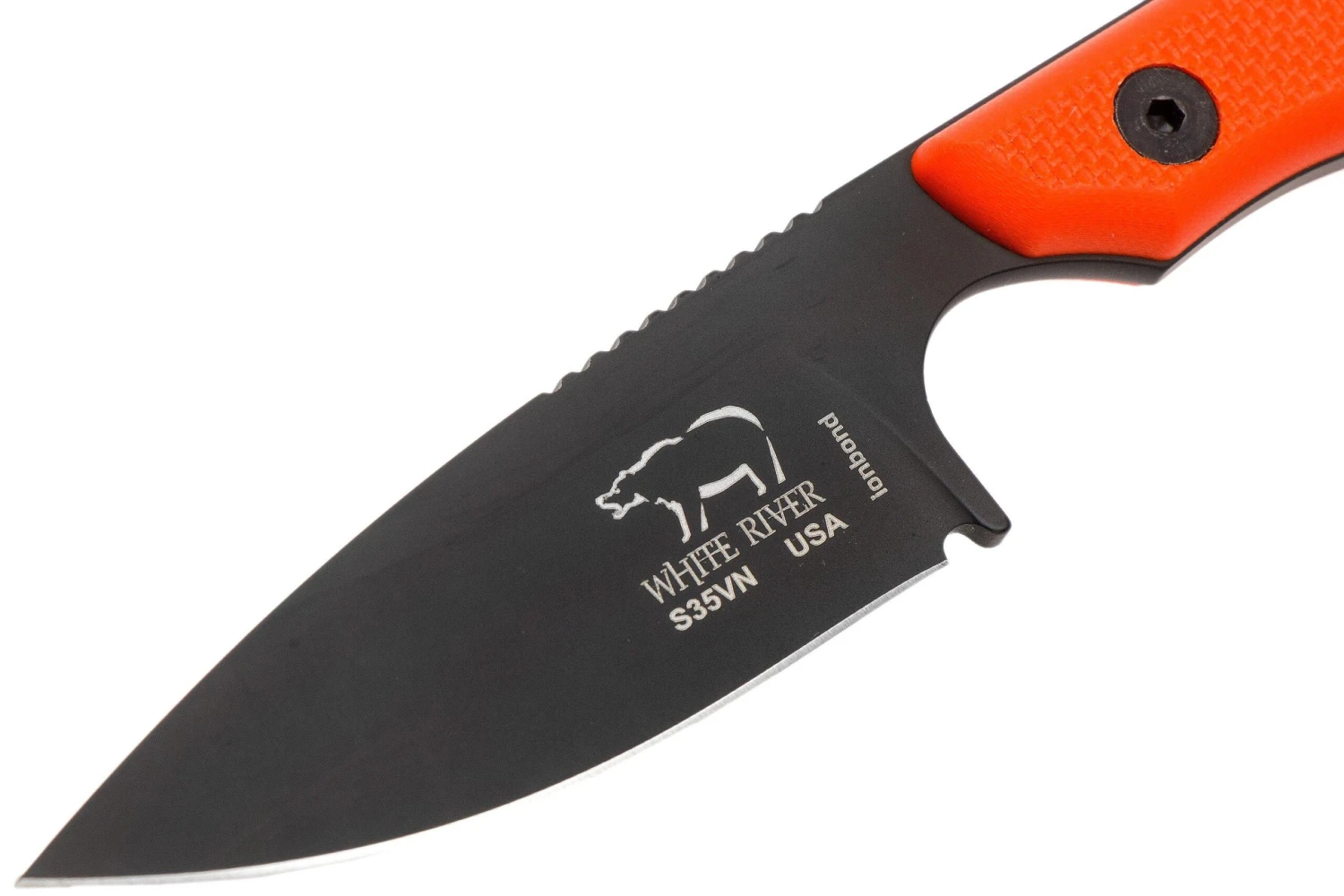 White River Knives M1 Backpacker Pro Orangefarbenes G10, Schwarzes Ionbond Feststehendes Messer, Kydexscheide 3 White River Knives M1 Backpacker Pro Orangefarbenes G10, Schwarzes Ionbond Feststehendes Messer, Kydexscheide – Bild 3