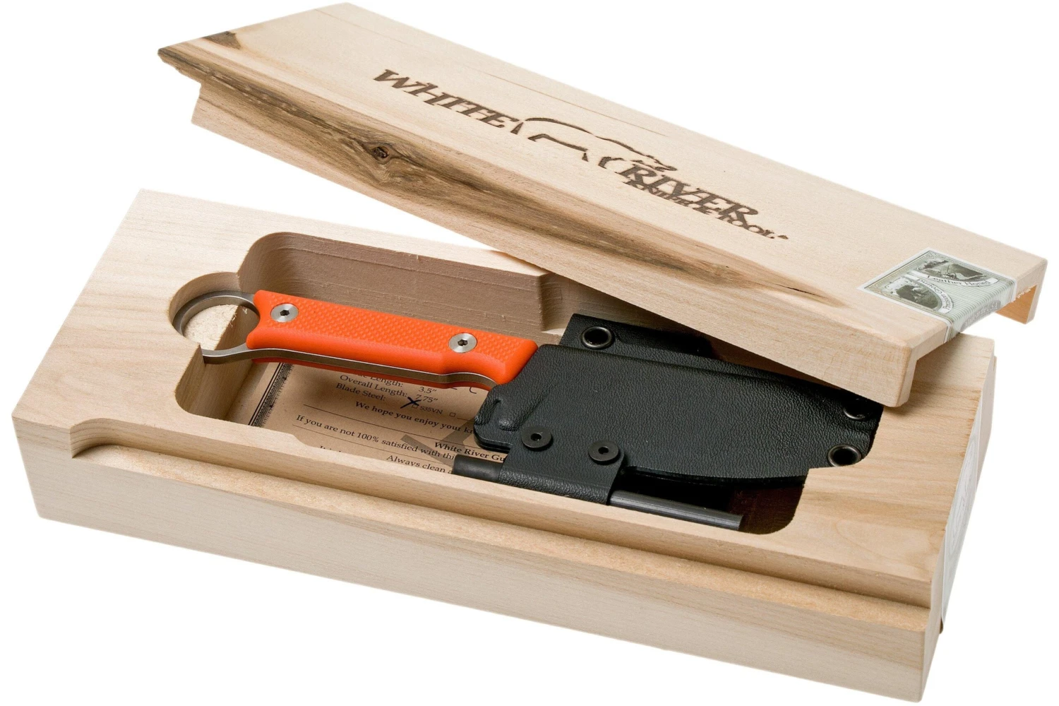 White River Knives FC3.5 Pro Firecraft Survivalmesser Orangefarbenes G10, Kydexscheide Mit Feuerstahl 9 White River Knives FC3.5 Pro Firecraft Survivalmesser Orangefarbenes G10, Kydexscheide Mit Feuerstahl – Bild 9