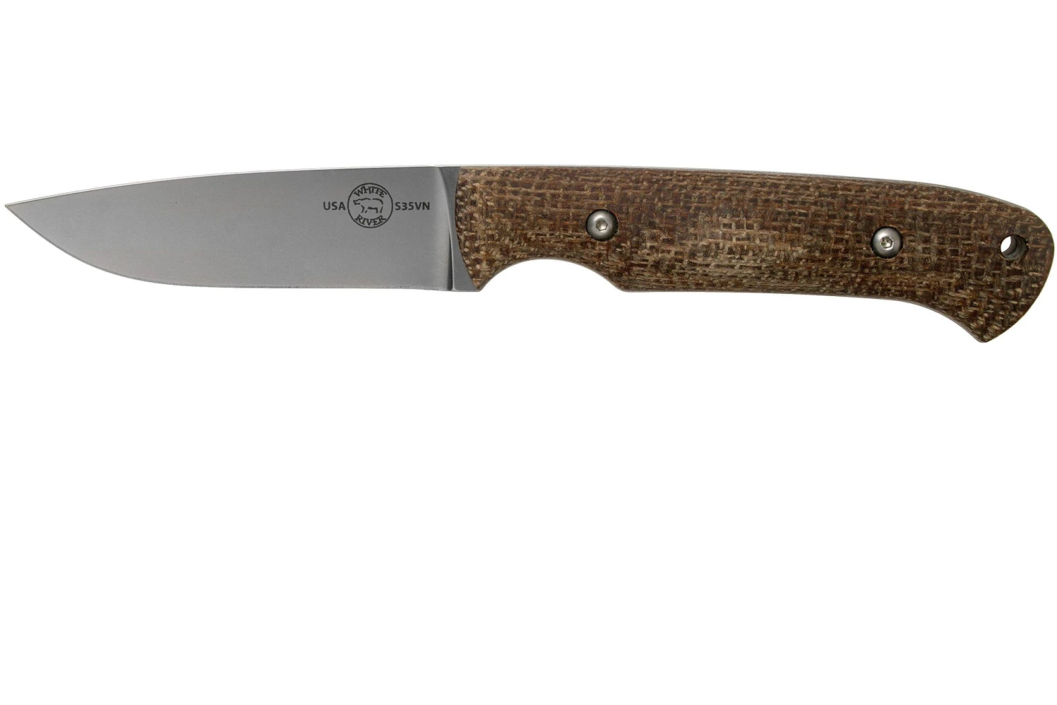 White River Knives Hunter Natural Burlap Micarta Jagdmesser, Owen Baker Jr. Design 1 White River Knives Hunter Natural Burlap Micarta Jagdmesser, Owen Baker Jr. Design